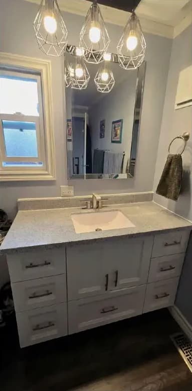 Bathroom vanity update, after