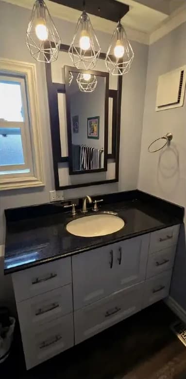 Bathroom vanity update, before